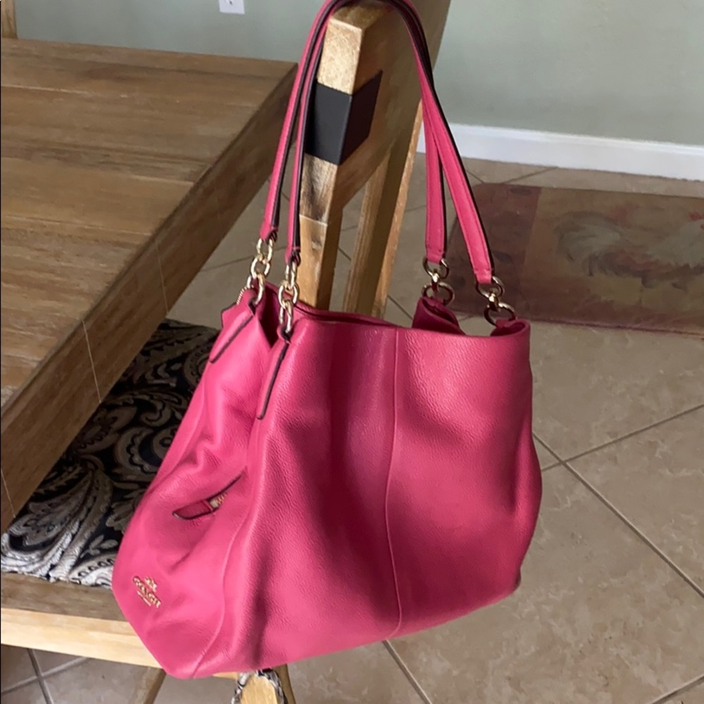 Coach pink soft leather bag